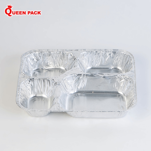 Khay nhôm 4 ngăn - Bao Bì Thực Phẩm Queen Pack - Công ty TNHH Queen Pack